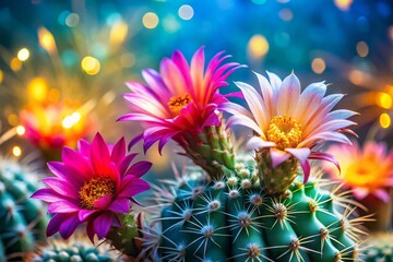 Obraz premium Stunning Bokeh Photography: Delicate Cactus Blossoms