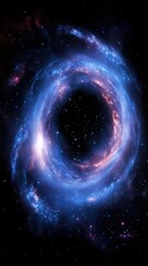 Obraz premium Rotating galaxy with stars and glowing nebulae, galaxy spinning with glowing stars. Vertical