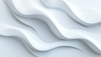 Abstract white waves flow gracefully across a soft surface, creating a serene and modern aesthetic.