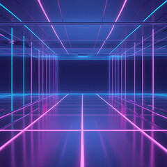 Step into the future with Futuristic Neon Gradient Grid, a stunning high-tech digital background featuring an electrifying blend of cyan, magenta, and electric purple neon lights. 