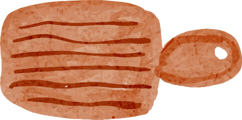 Watercolor Picnic Chopping Board Illustration