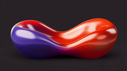 Obraz premium Abstract red purple bean-shaped chair design