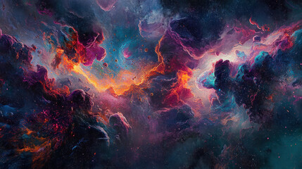 Fototapeta premium Breathtaking Cosmic Nebula Swirling in Space