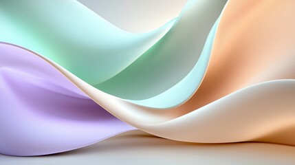 Abstract Pastel Waves Flowing Gently