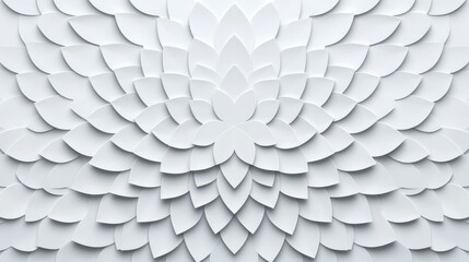 A textured white backdrop featuring layered, petal-like shapes creating an elegant, abstract pattern.