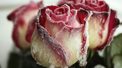 Romantic Frozen Roses Arrangement for Valentine's Day, Symbolizing Eternal Love and Winter Beauty