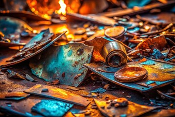 Surreal Broken Metal Background: Intricate Textures & Distorted Reflections for Abstract Art