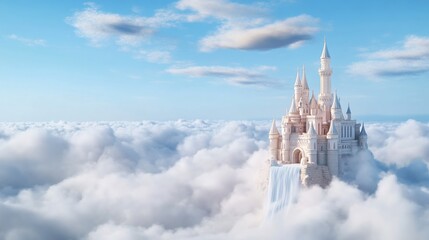 Fairytale castle cloudscape; dreamy fantasy