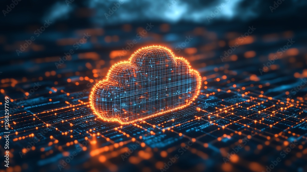 Poster data transfer in business digitization, showcasing seamless integration of digital tools, cloudbased