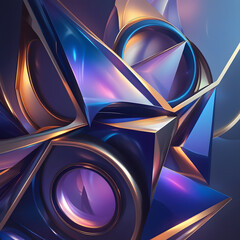 Immerse yourself in the captivating world of Geometric Harmony, an abstract composition where precision and artistry converge. 