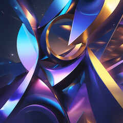 Immerse yourself in the captivating world of Geometric Harmony, an abstract composition where precision and artistry converge. 