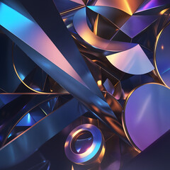 Immerse yourself in the captivating world of Geometric Harmony, an abstract composition where precision and artistry converge. 