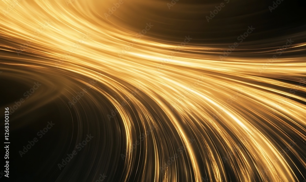 Aufkleber elegant image of golden light trails weaving through a dark setting, perfect for creative projects.
