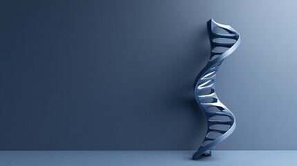 Stylish and Modern DNA Helix Sculpture on a Minimalist Background for Science and Biology Themes