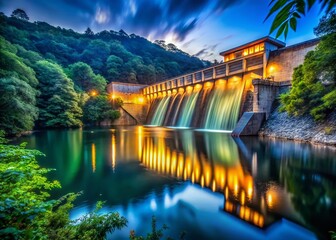 Fototapeta premium Sustainable Data Center Cooling: Hydroelectric Dam Energy Efficiency
