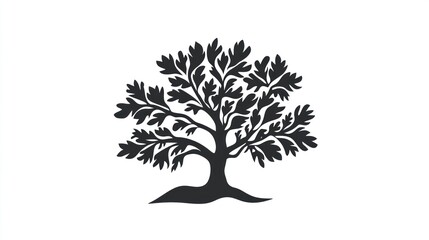 Fototapeta premium Silhouette of a tree, nature, peaceful background, design element