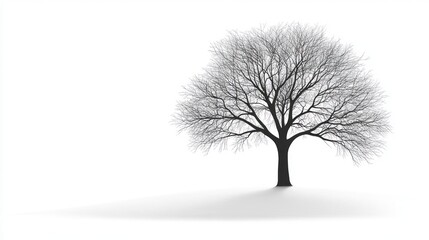 Obraz premium Bare tree winter landscape; minimalist design