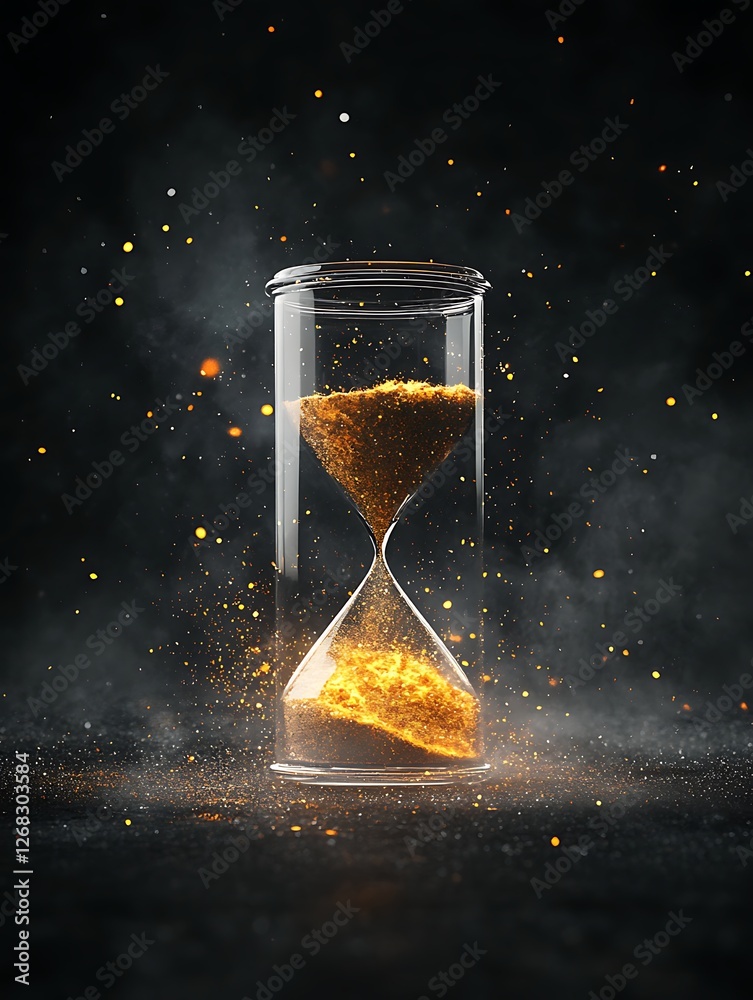 Poster An elegant hourglass design representing the four elements, perfect for artistic and thematic projects.