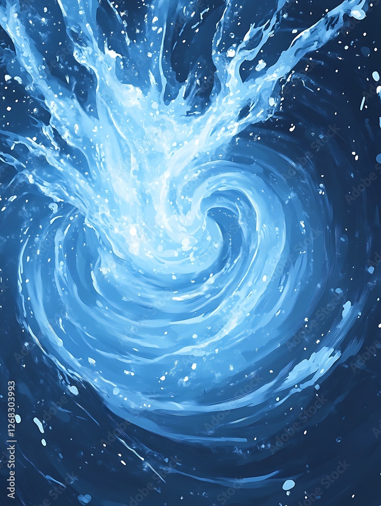 Aufkleber an electrifying anime-style water burst image featuring vibrant colors and dynamic visuals.