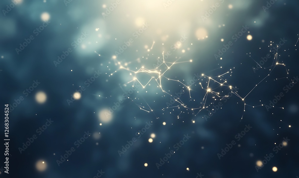 Fototapete Abstract visualization of a neural network, showcasing electric patterns in a modern design.