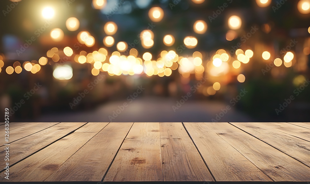 Poster a blurred background highlights a wooden tabletop, showcasing its texture and design in this stock i