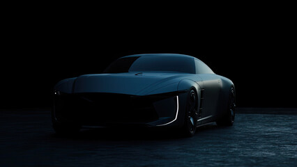 car on black background generative ai