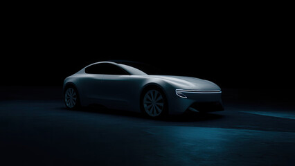 car on black background generative ai