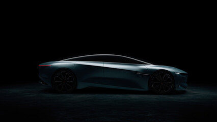 car on black background generative ai