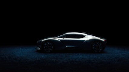 car on black background generative ai