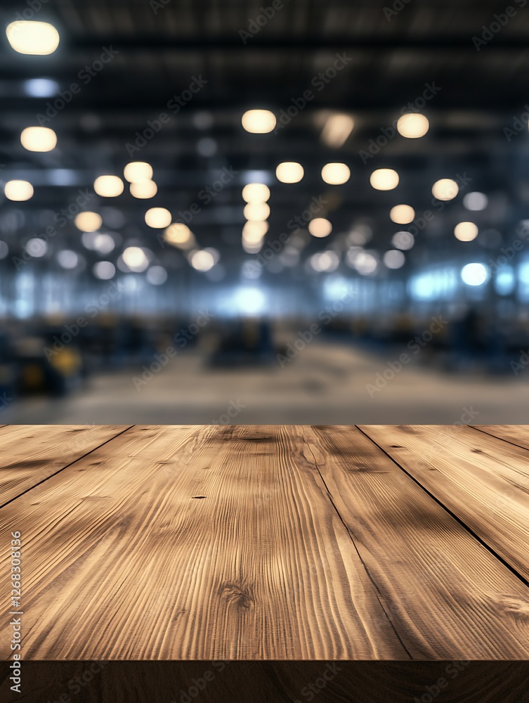 Poster A beautifully captured wooden table in sharp focus, showcasing intricate details with a softly blurred background.