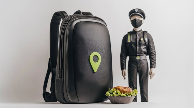 Food Delivery Backpack  Courier  Location Pin  Meal  Service