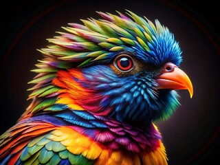 Obraz premium Vibrant Hummingbird, Macro Photography, Isolated Bird, Colorful Feathers, Exotic Wildlife