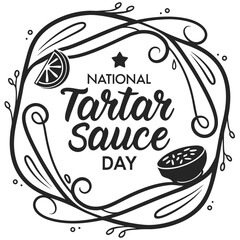 NATIONAL TARTAR SAUCE DAY silhouette vector