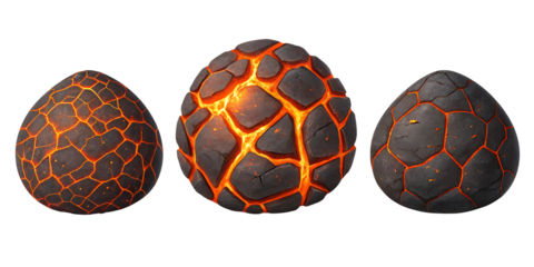 Dark Textured Rock with Glowing Accents for Abstract Designs, PNG Transparent