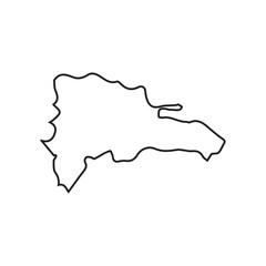 map of Dominican Republic line icon