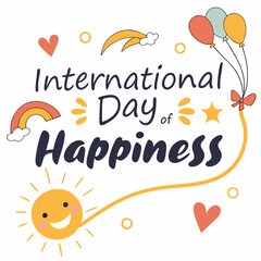 INTERNATIONAL DAY OF HAPPINESS silhouette vector