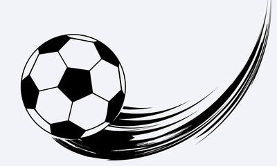 Obraz premium Football ball vector illustration. Soccer ball flying fast.
