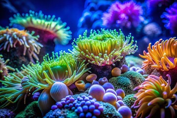 Obraz premium Vibrant Underwater Macro: Close-Up of Aquatic Plant Life