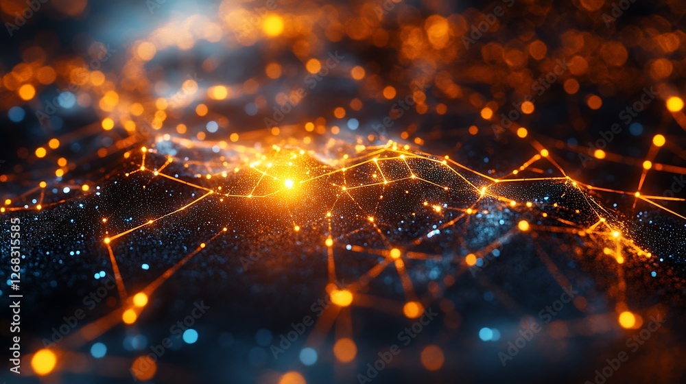 Aufkleber visually stunning blockchain network visualization image showcasing modern digital technology concep