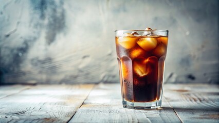 Obraz premium Vintage Iced Americano Coffee Drink on White Background - Stock Photo