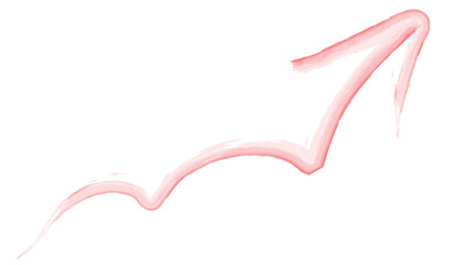 赤色のホップステップジャンプ矢印水彩4