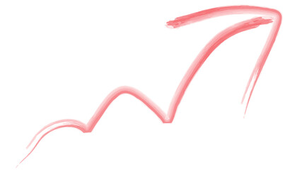 赤色のホップステップジャンプ矢印水彩3