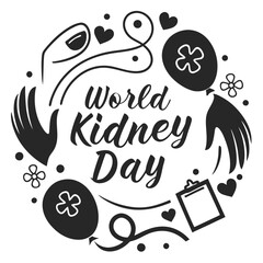 WORLD KIDNEY DAY silhouette vector