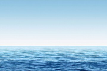 Obraz premium Serene Blue Ocean Horizon Under Clear Sky with Calm Water Surface