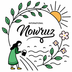 INTERNATIONAL DAY OF NOWRUZ silhouette vector