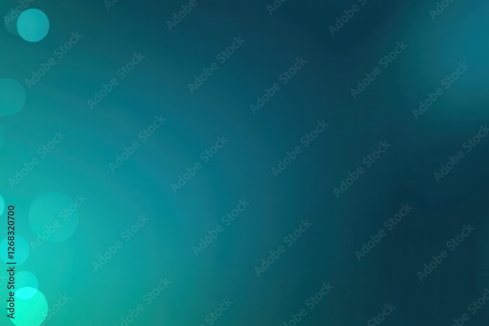 Wall mural abstract gradient background with soft bokeh lights in blue green