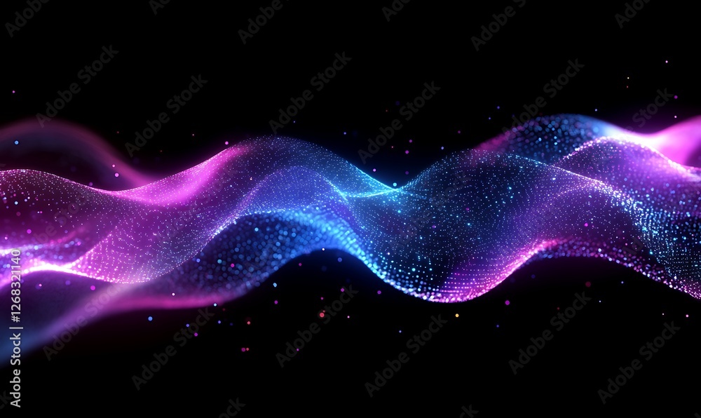 Fototapete a vibrant abstract image depicting interconnected data waves, ideal for technology and digital theme