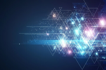 Vibrant abstract triangle background with bold colors, sharp angles, and energetic movement.