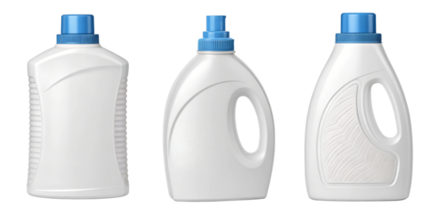 White Plastic Detergent Bottle with Lid for Cleaning and Utility Storage, PNG Transparent