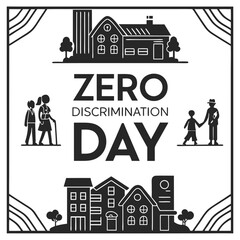 ZERO DISCRIMINATION DAY silhouette vector